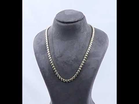 4MM Plain Heart Shape Link Necklace (16 Inch to 20 Inch)