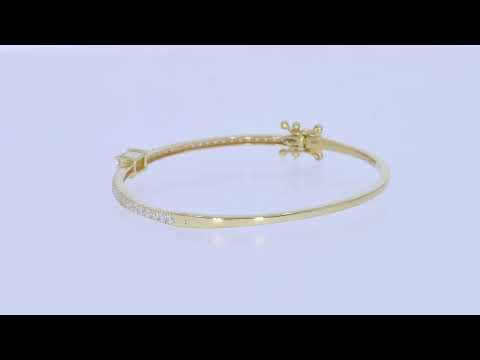 Emerald & Round White Cubic Zirconia Tennis Bangle Bracelet
