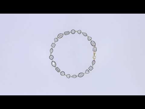 Multi Shape Two Tone Tennis Bracelet Lab Created Moissanite