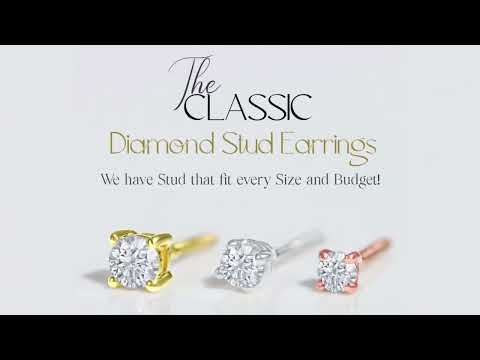 0.04 to 0.25 Carat Round Cut Natural Diamond Stud Screw Back Earrings in 14k Solid Gold Jewelry