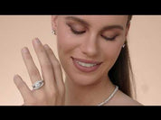 1 ct. t.w Round Lab Created Moissanite Diamond Double Row Pave Set Curved Enhancer Guard Ring In 14K Gold Over Sterling Silver Jewelry (1.00 Cttw), Valentine's Day Gift For Her