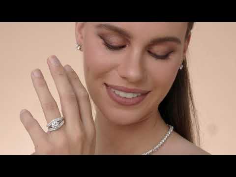 1 ct. t.w Round Lab Created Moissanite Diamond Double Row Pave Set Curved Enhancer Guard Ring In 14K Gold Over Sterling Silver Jewelry (1.00 Cttw), Valentine's Day Gift For Her