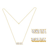 Personalized Name CHAYA Chain Necklace In Lab Created Moissanite